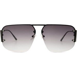 Trendy Aviator Sunglasses Mens Womens Retro Metal Rimless Grey Frame Shades